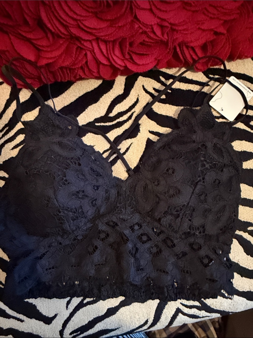 Anemone Black Lace Bralette with Delicate Floral Design